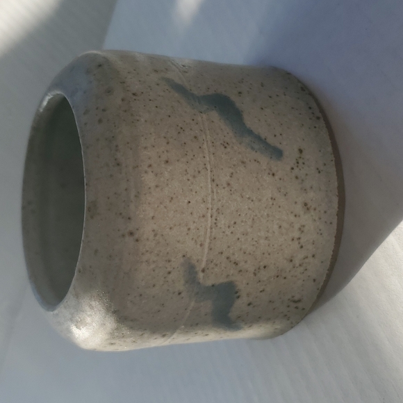 Pottery Blue Birds Gray Small Vase Home Decor - Picture 5 of 12